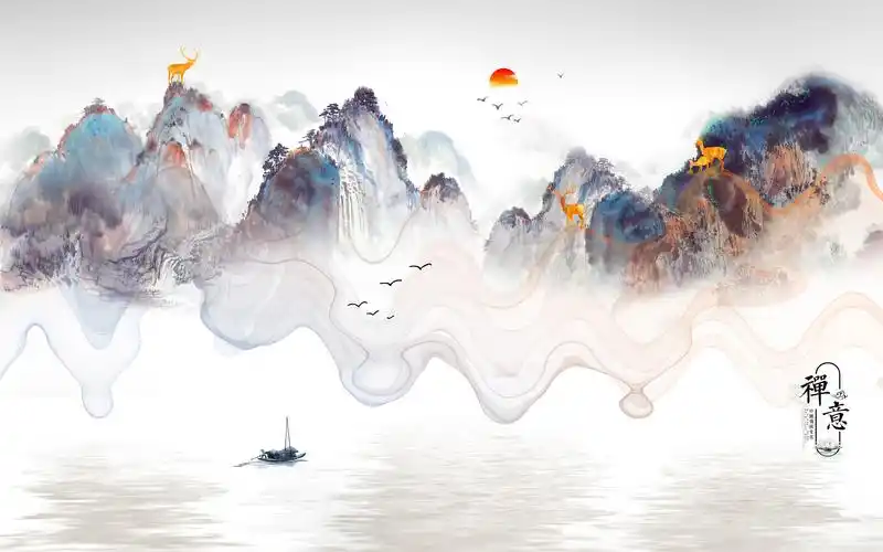 2019年山水|插画|艺术插画|新中式纱画图库 - 原创作品 - 站酷 (zcool