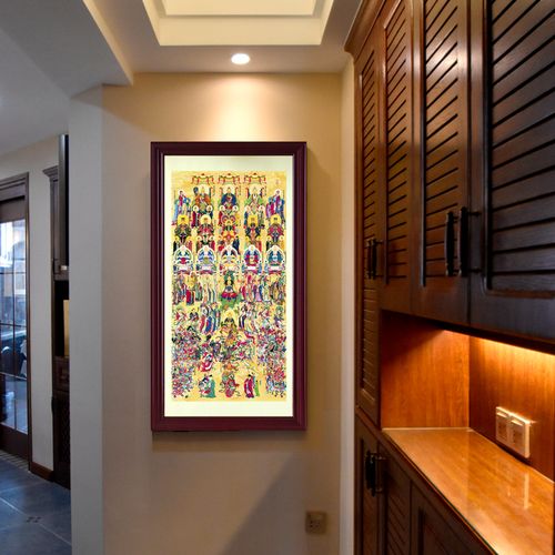 全神图挂画 百神图神仙画像仙家水陆画 铜板画 道家全仙图