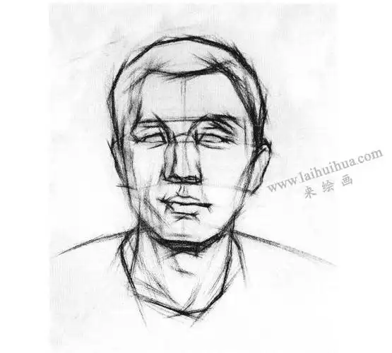 男青年头像结构素描画法