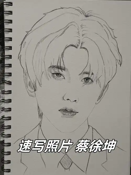 速写照片 蔡徐坤  今天尝试了一下速写蔡徐坤的照片,画着画着突然发现