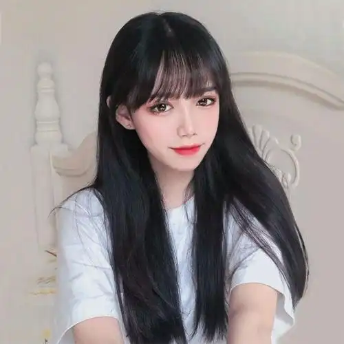 长发假发长直可爱空气刘海学生蓬松逼真发套其它假发