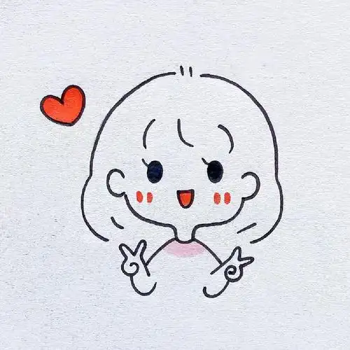 零基础简笔画教程比耶女孩