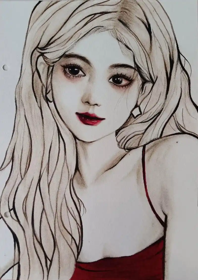 "我挑了最美的花,四季给你"用彩铅画鞠婧祎 #彩铅#手绘临摹 - 抖音