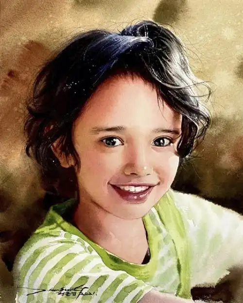 分享女孩肖像画法步骤