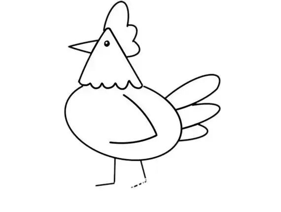 卡通公鸡简笔画画法步骤图片