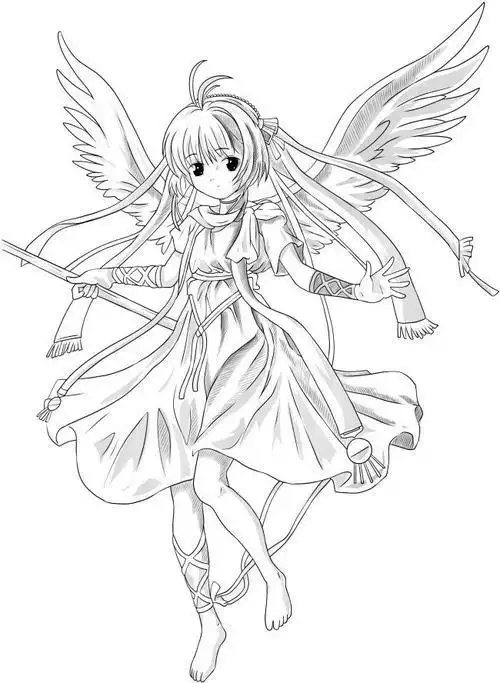 人物简笔画少女长发