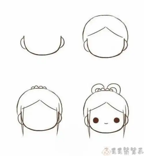 笔画画法步骤图片古代汉服小女孩的简笔画一组古风q版仙女简笔画步骤