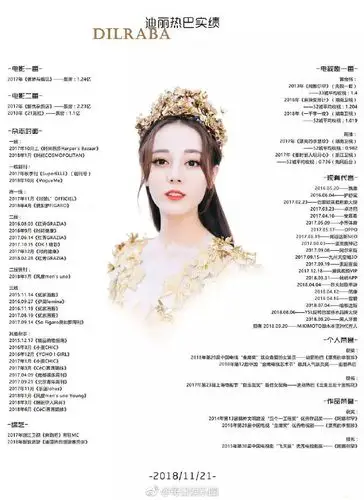 热巴粉丝做的迪丽热巴实绩表,如何?