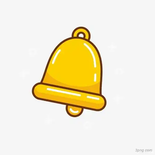 简约卡通金色铃铛矢量图标图