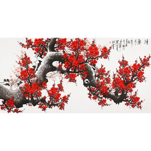 名家关山月梅花精品字画四尺横幅国画岭南画派纯手绘名人花鸟书画