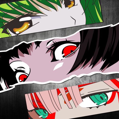 汽车贴纸jdm日系痛车贴动漫二次元眼睛防水反光贴车窗玻璃贴box贴