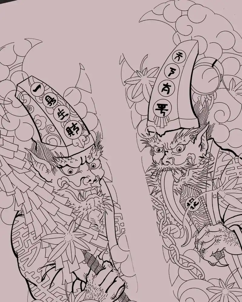 日式老传统 #线条 #绘画过程 #手稿 #线稿 #纹身设计 - 抖音