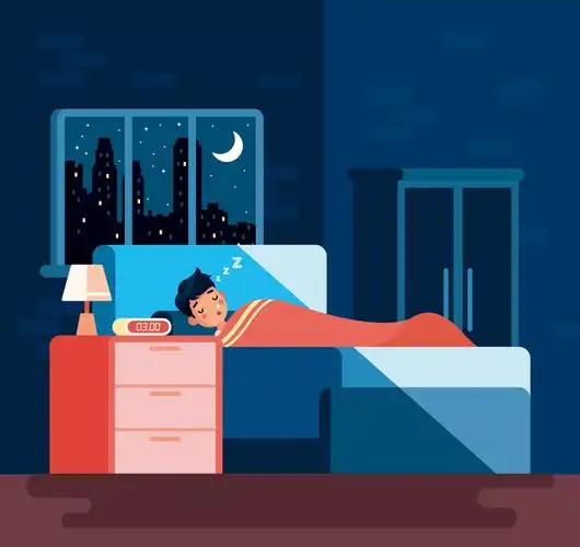 创意卧室睡眠男子矢量素材