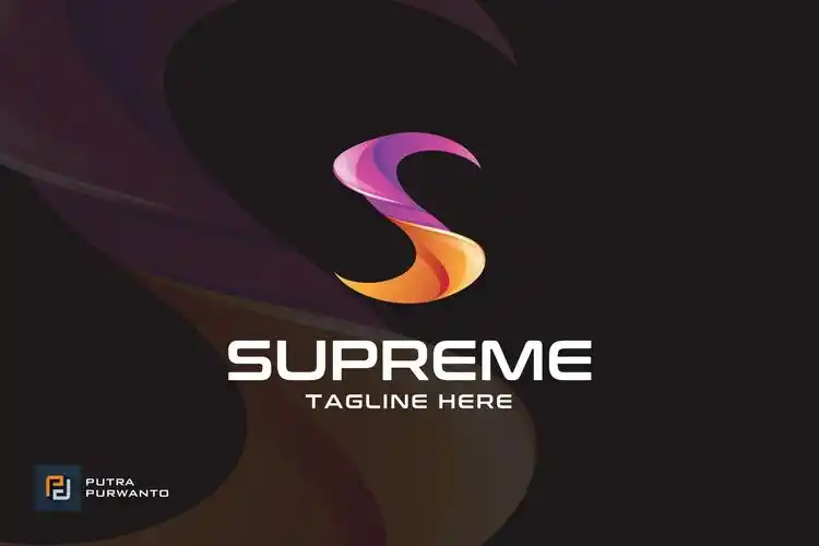 英文字母s创意图形logo商标设计模板supremeletters–logotemplate