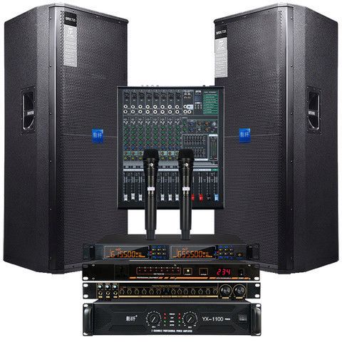 影纤舞台音响套装双15寸大型演出专业婚庆大功率户外无源音箱功放