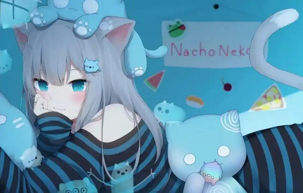 动漫 #可爱 #二次元少女 #二次元 #蓝色系背景图 - 抖音