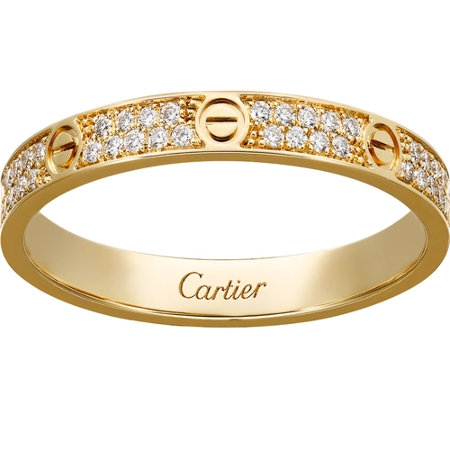cartier卡地亚欧洲直邮女士新款18k黄金钻石镶嵌love戒指