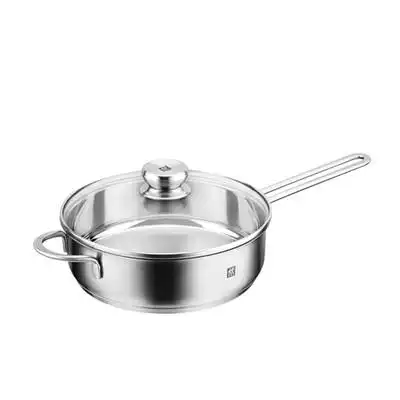 正品德国双立人novaplus24cm煎锅不锈钢锅具牛排锅无涂层锅