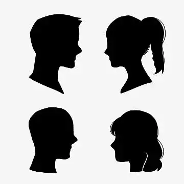侧脸人头剪影