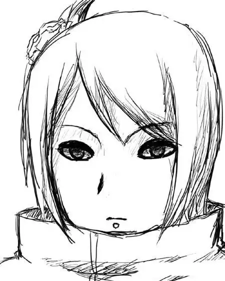 火影小南简笔画的画法图片