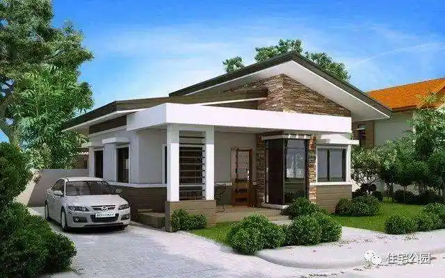 参考造价28~35万山清水秀的乡村里,一栋静谧的平层别墅,它有前庭带