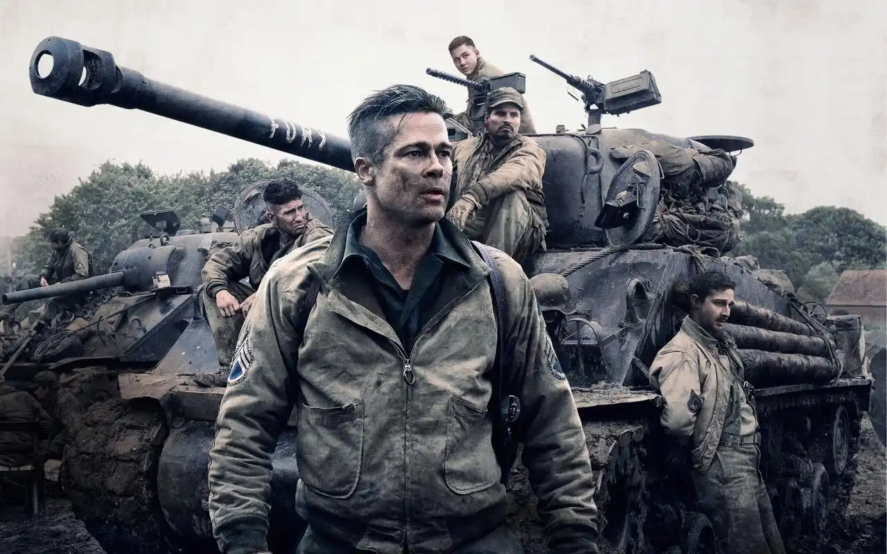 好莱坞电影狂怒布拉德皮特帅气硬汉剧照高清桌面壁纸