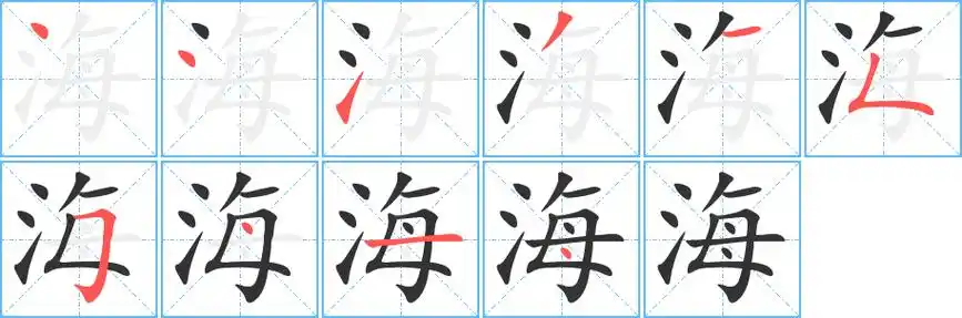海字笔顺