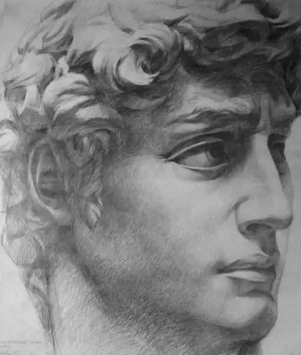 《大卫石膏》素描