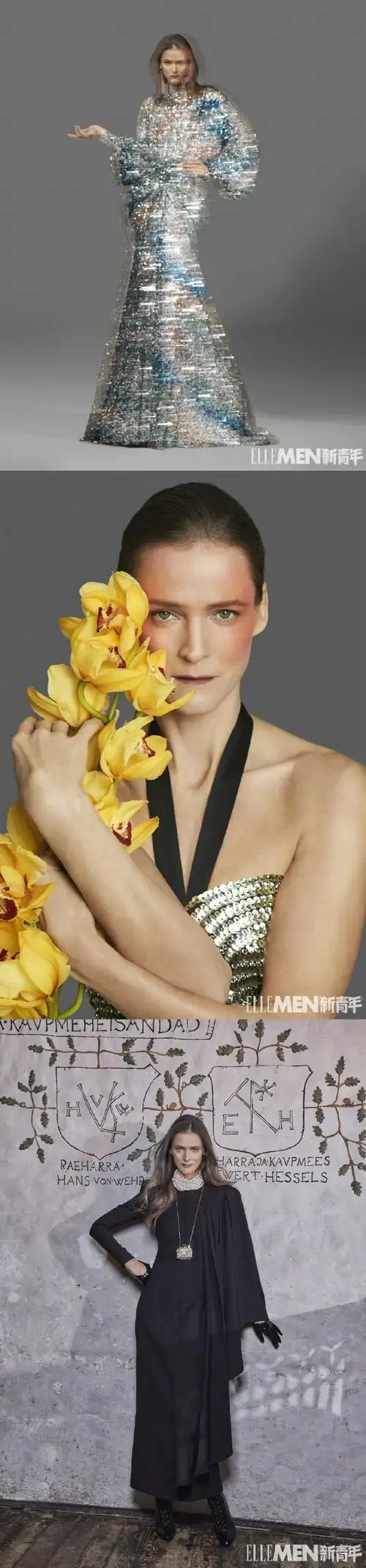 杂志大片#《ellemen》新青年周年刊大片|超模们的新年造型,时尚醚艳