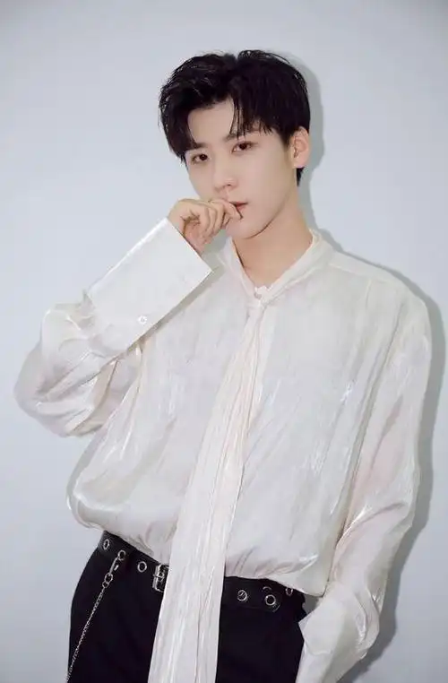 养眼美男王博文白色丝质衬衫干净