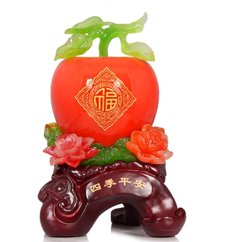 四季平安福字苹果摆件