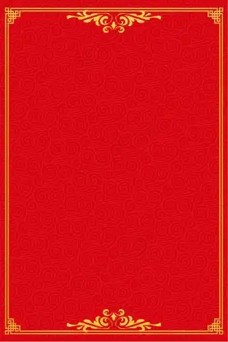 古风边框红色暗色中国风菜单背景图片