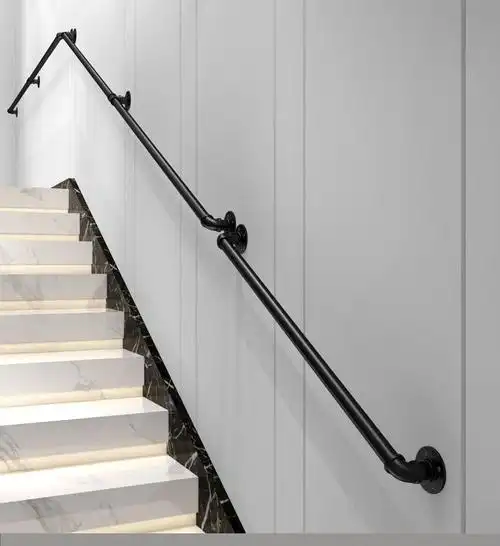铁艺楼梯老人扶手医院室内幼儿园走廊阁楼靠墙上酒吧护栏拉手栏杆 长