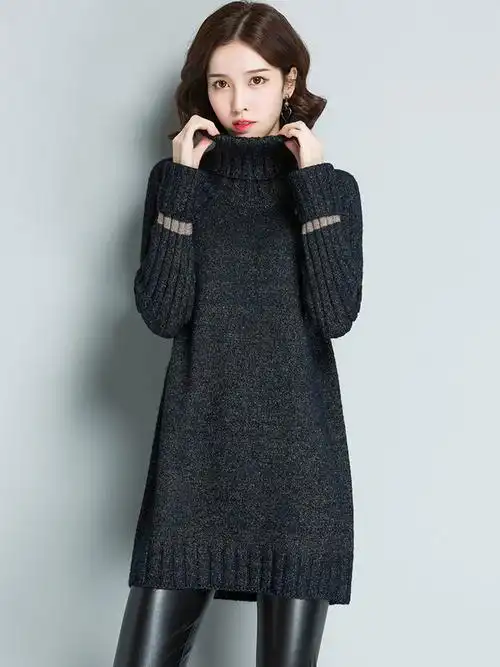 2020年春季新款中长款条纹针织开衫外套春秋爆款女士毛衣宽松外穿