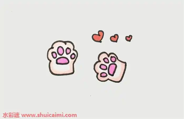 猫爪可爱怎么画猫爪可爱简笔画图片大全彩色