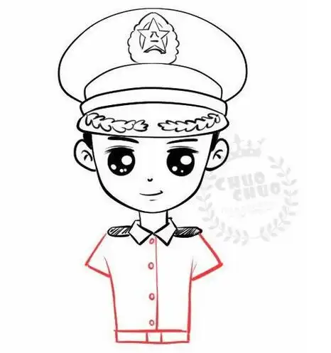 头像 线稿 500卡通人物简笔画军人q版军人简笔画q版军人简笔画步骤