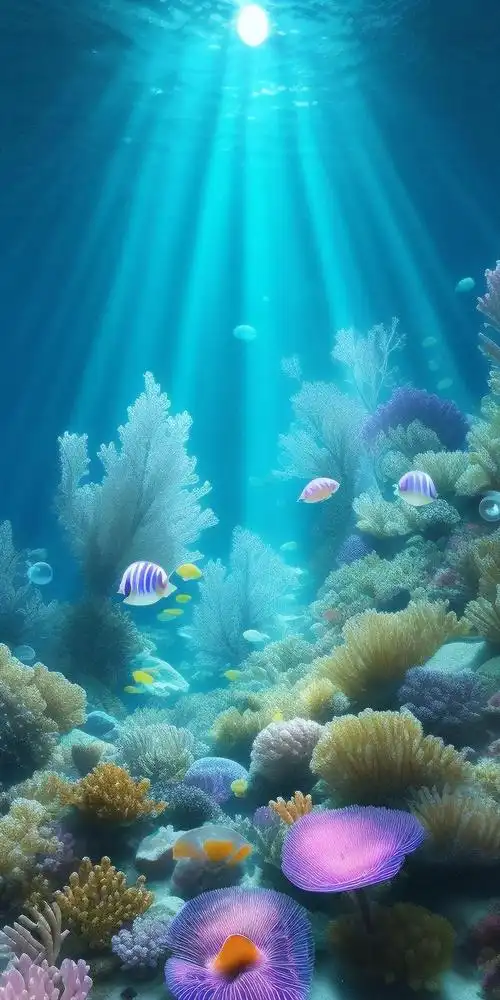 ai绘画壁纸:海底世界的魅力再现,4k超清原图