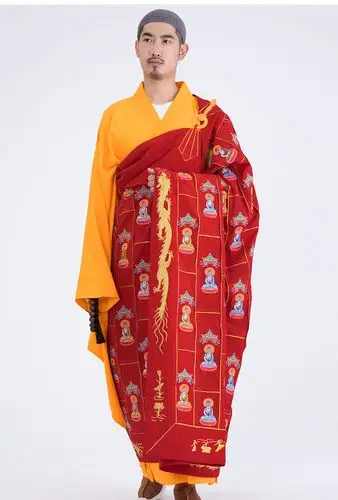 [弘通 专注品质] 袈裟千佛衣 红色 僧衣法衣僧服男僧袍和尚服普舵