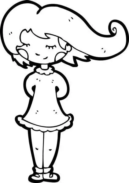 风吹动头发简笔画