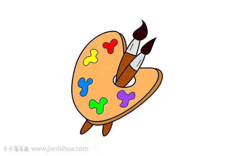 调色盘简笔画零基础必学