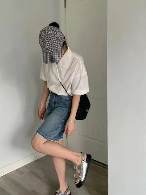 分享一条适合小个子女生的牛仔五分裤