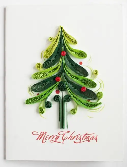 圣诞节衍纸贺卡儿童diy材料包幼儿园手工课祝福感恩卡片新年春节过年