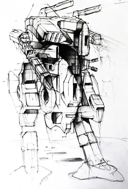 手绘,草图,线稿,机器人