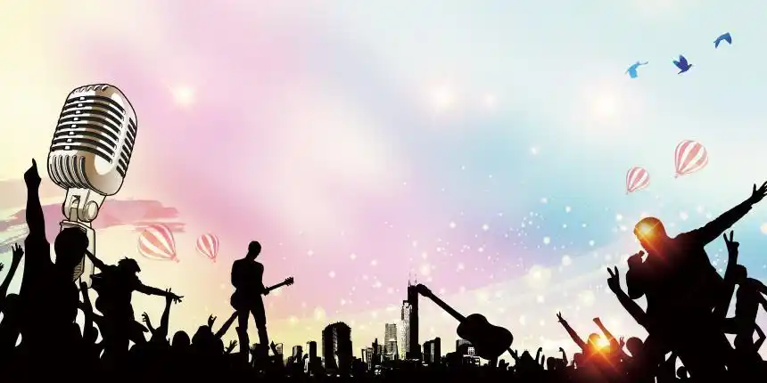 唱响青春放飞梦想歌唱比赛海报展板背景