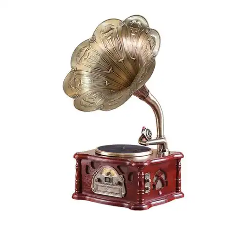 名伶106s黑胶唱片机大喇叭复古老式留声机音响无线蓝牙家用电唱机