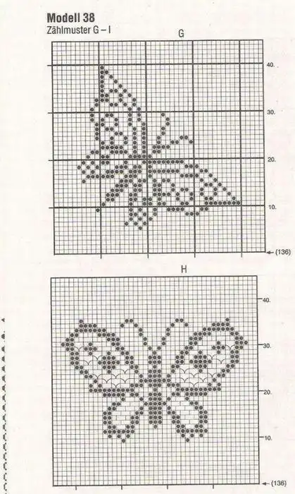 钩针网格:"蝴蝶,很多的蝴蝶.