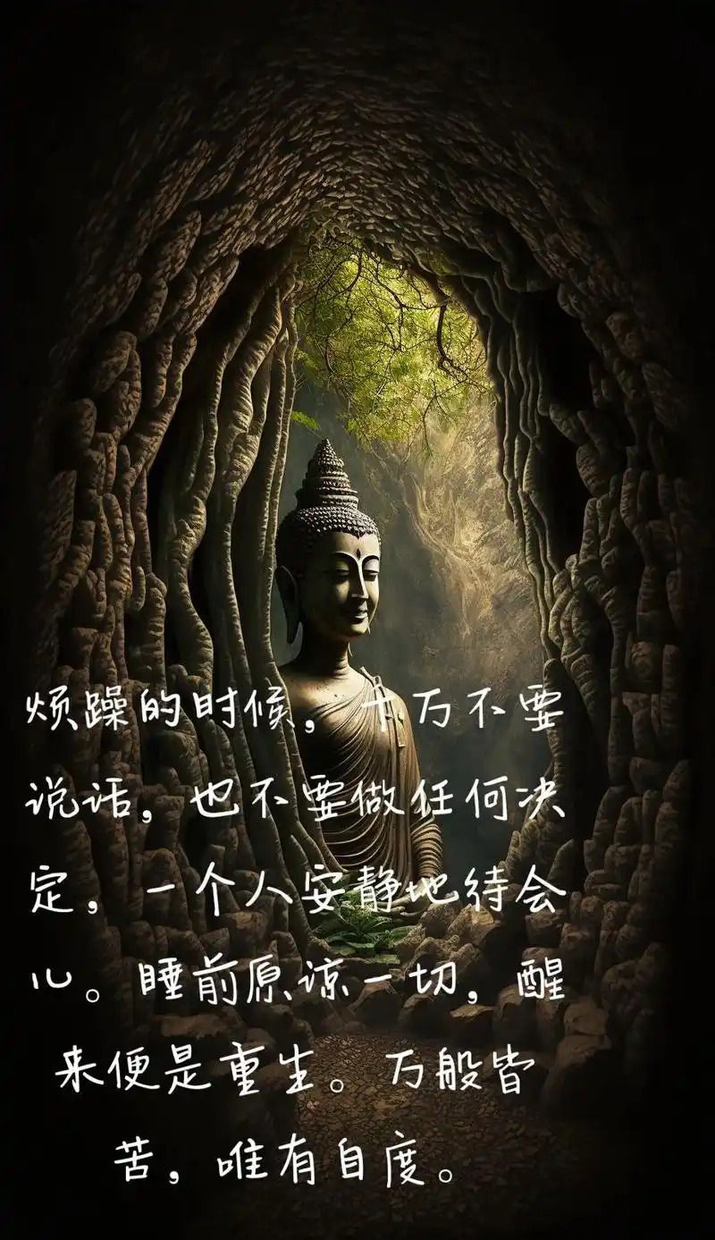万般皆苦唯有自渡.@静心禅语:烦躁的时候,千万不要说话,也不 - 抖音