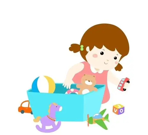 收拾玩具          小汽车,洋娃娃,          做做游戏过家家.