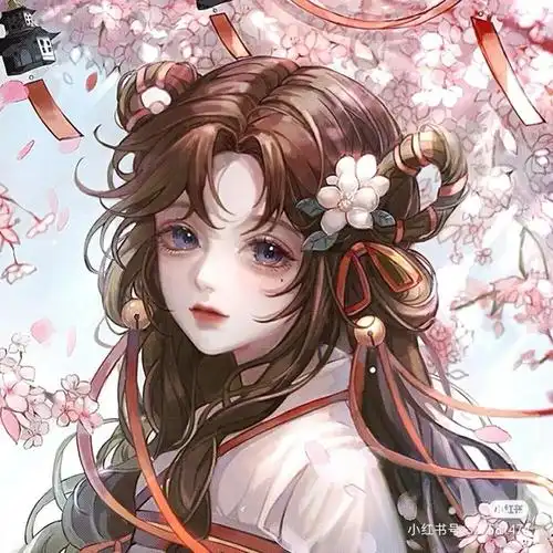 动漫卡通女生女头古风可爱高冷头像手绘