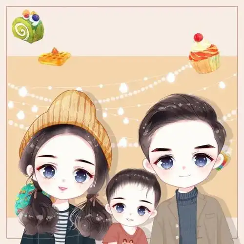 卡通一家三口图片大全一家三口卡通动漫微信头像